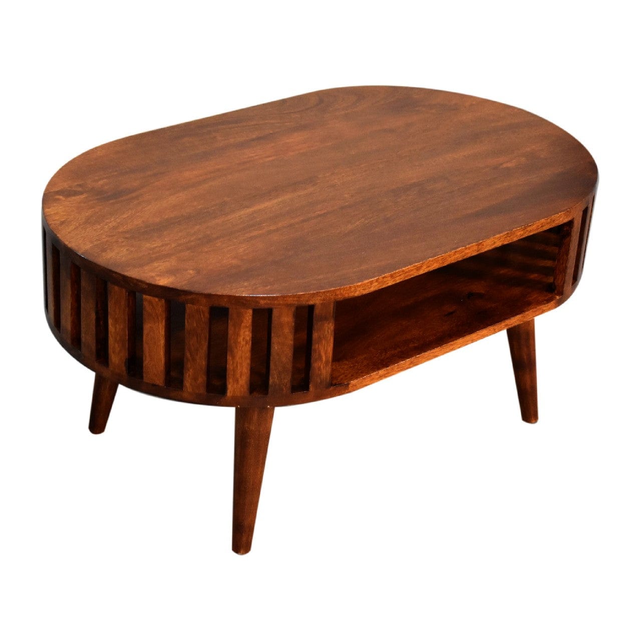 HeartwoodCo Ariella Chestnut Coffee Table – Mid Century Living Room Accent Table