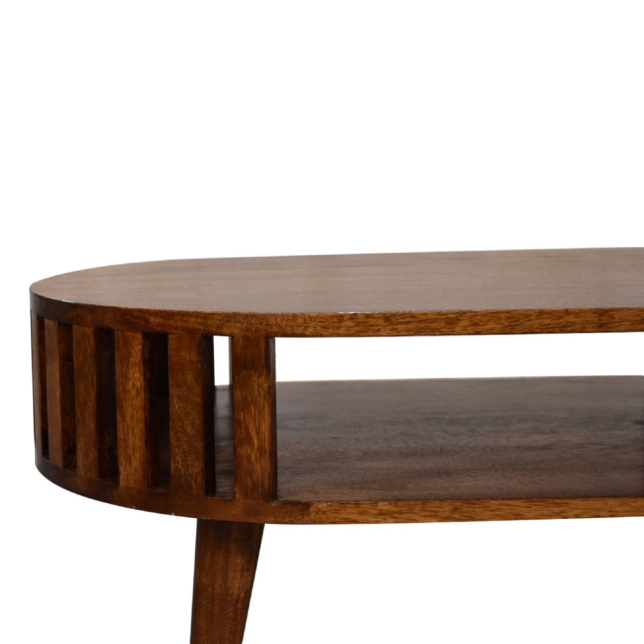 HeartwoodCo Ariella Chestnut Coffee Table – Mid Century Living Room Accent Table