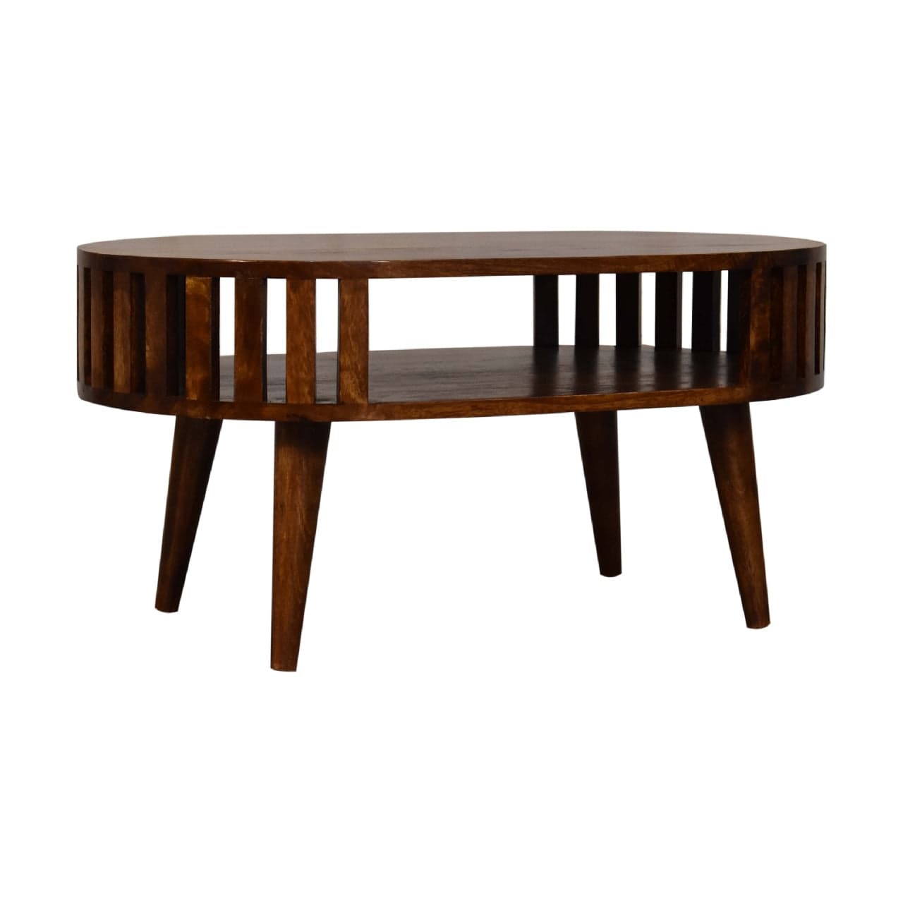 HeartwoodCo Ariella Chestnut Coffee Table – Mid Century Living Room Accent Table