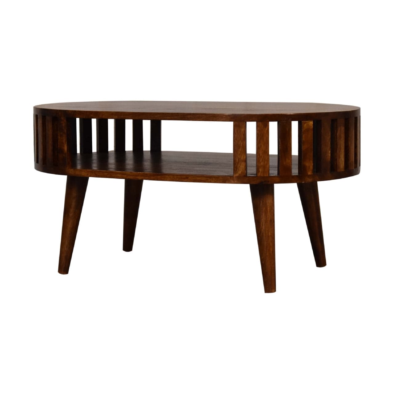 HeartwoodCo Ariella Chestnut Coffee Table – Mid Century Living Room Accent Table
