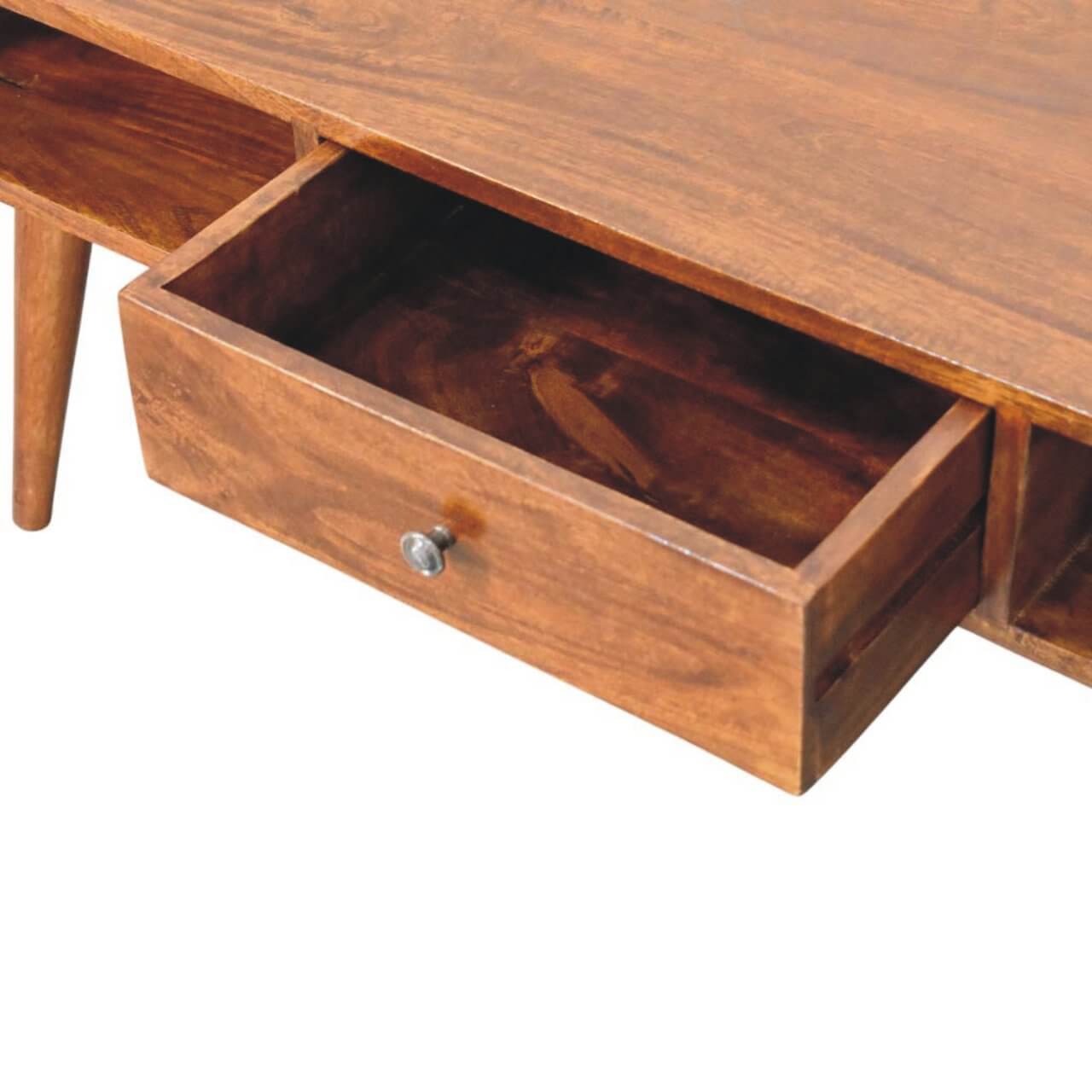 HeartwoodCo Avora 2 nut Coffee Table – Mid Century Living Room Accent Table