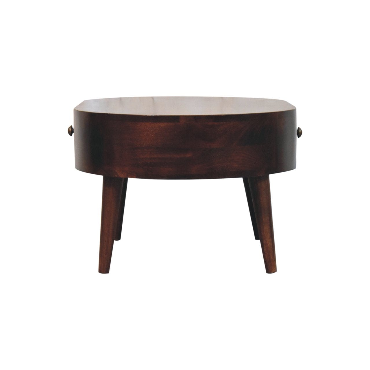 HeartwoodCo California Walnut Rounded Coffee Table – Mid Century Living Room Accent Table