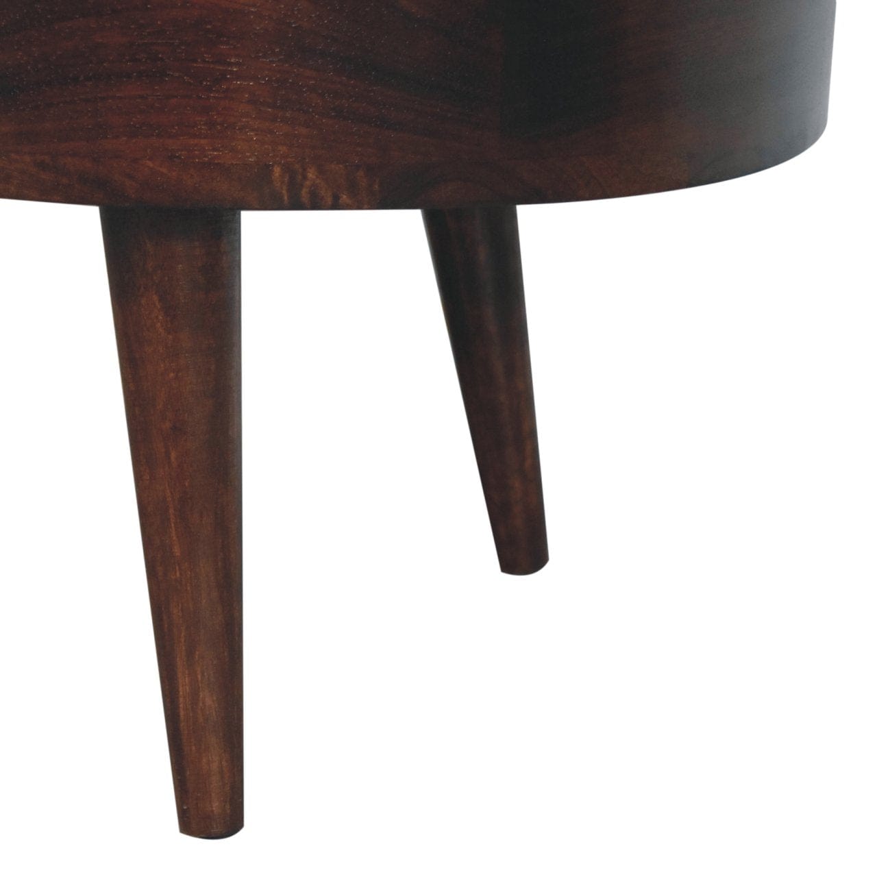 HeartwoodCo California Walnut Rounded Coffee Table – Mid Century Living Room Accent Table
