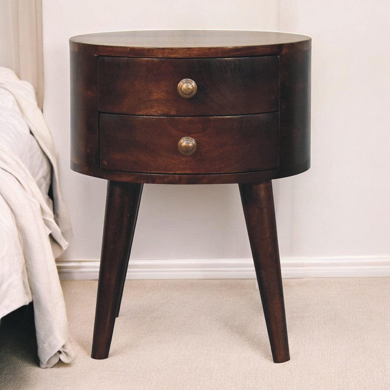 HeartwoodCo California Walnut Sonata Coffee Table – Mid Century Living Room Accent Table
