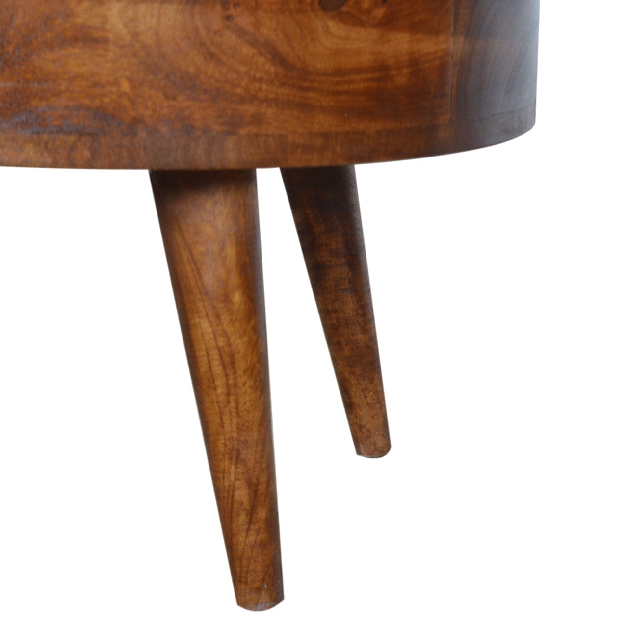 HeartwoodCo Chestnut Rounded Coffee Table – Mid Century Living Room Accent Table