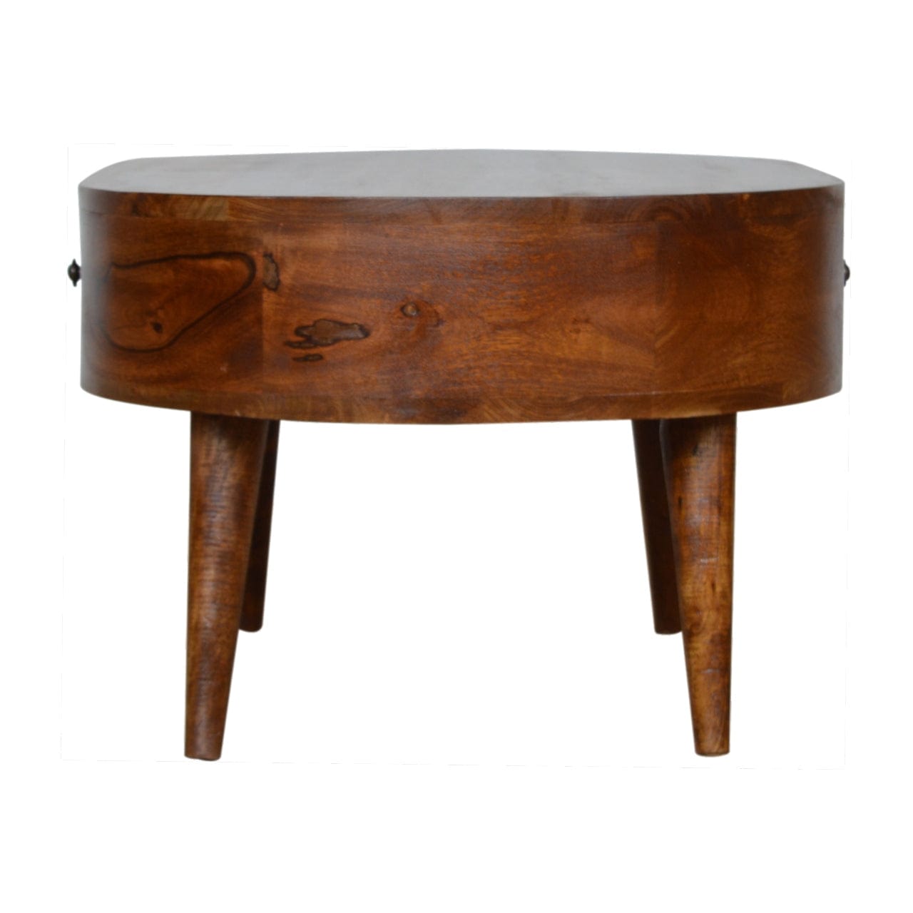 HeartwoodCo Chestnut Rounded Coffee Table – Mid Century Living Room Accent Table