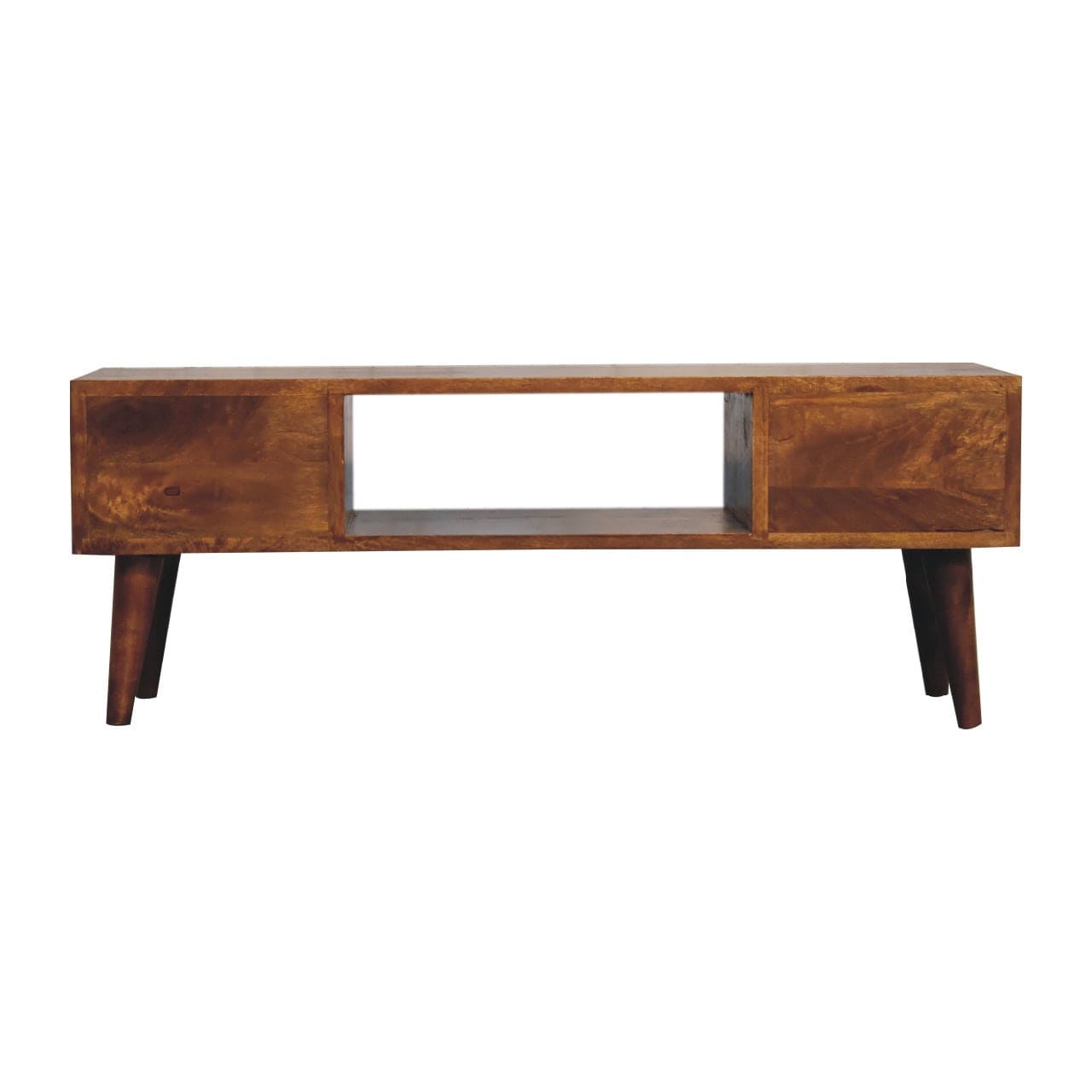 HeartwoodCo Classic Chestnut Coffee Table – Mid Century Living Room Accent Table