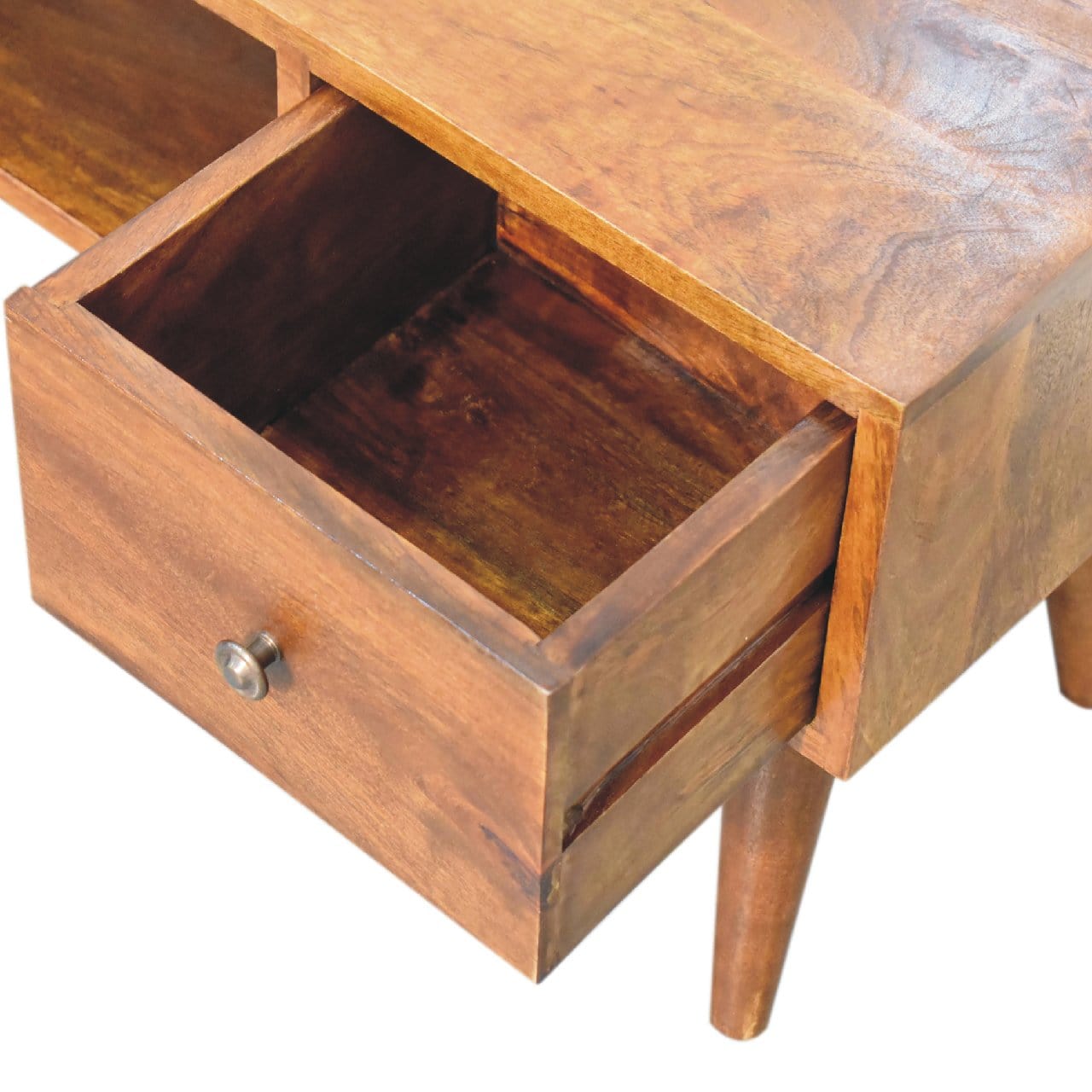 HeartwoodCo Classic Chestnut Coffee Table – Mid Century Living Room Accent Table