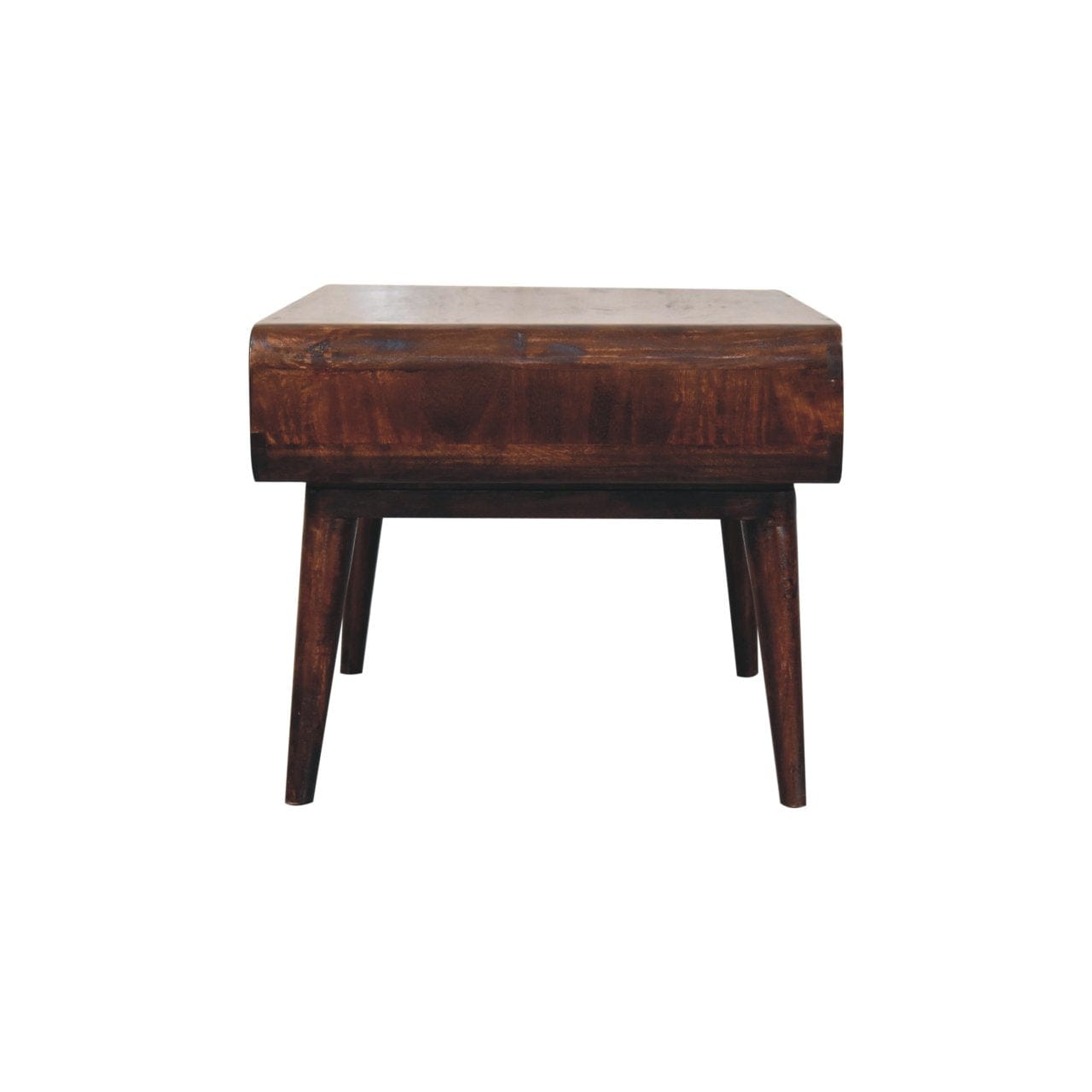 HeartwoodCo Curved California Walnut Coffee Table – Mid Century Living Room Accent Table