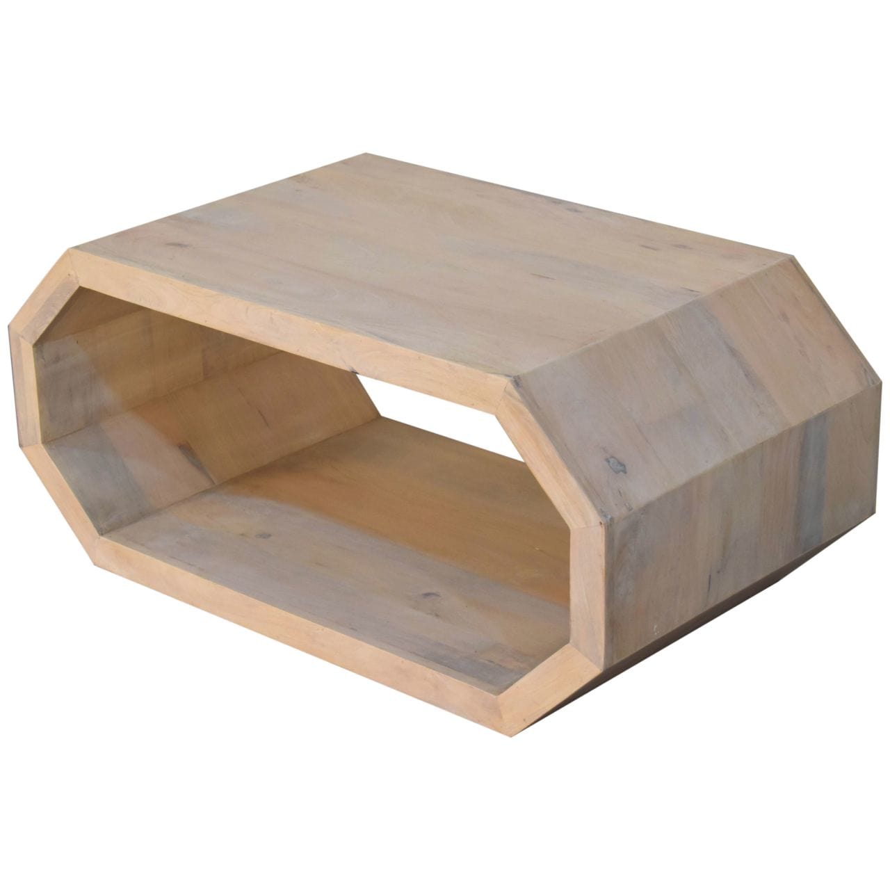 HeartwoodCo Hexagonal Marble Coffee Table – Mid Century Living Room Accent Table