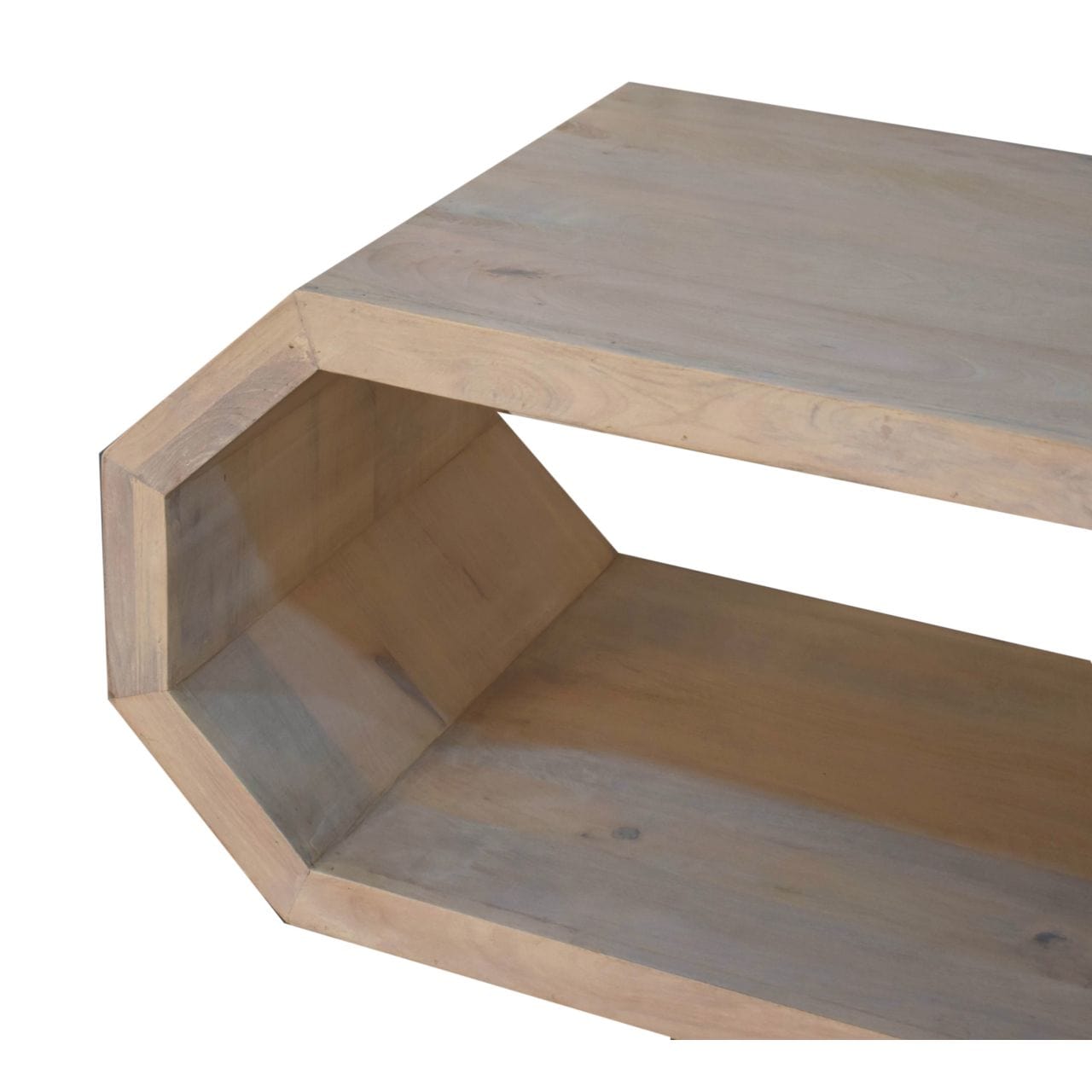 HeartwoodCo Hexagonal Marble Coffee Table – Mid Century Living Room Accent Table
