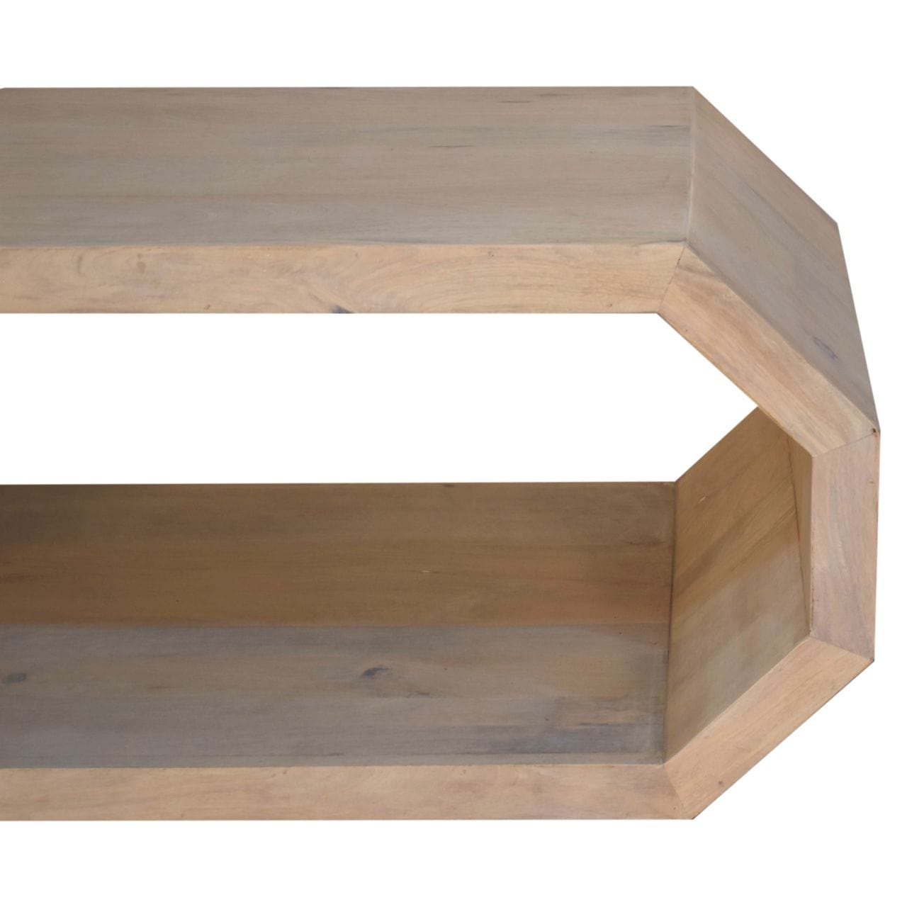 HeartwoodCo Hexagonal Marble Coffee Table – Mid Century Living Room Accent Table