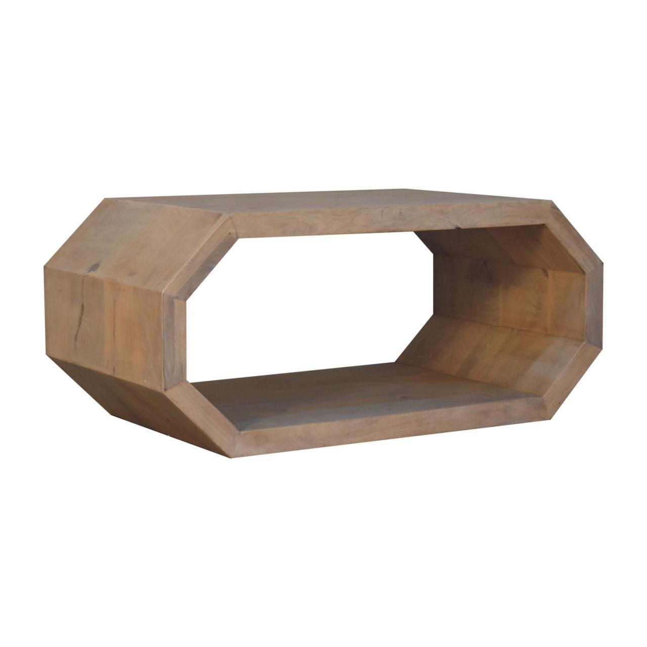 HeartwoodCo Hexagonal Marble Coffee Table – Mid Century Living Room Accent Table