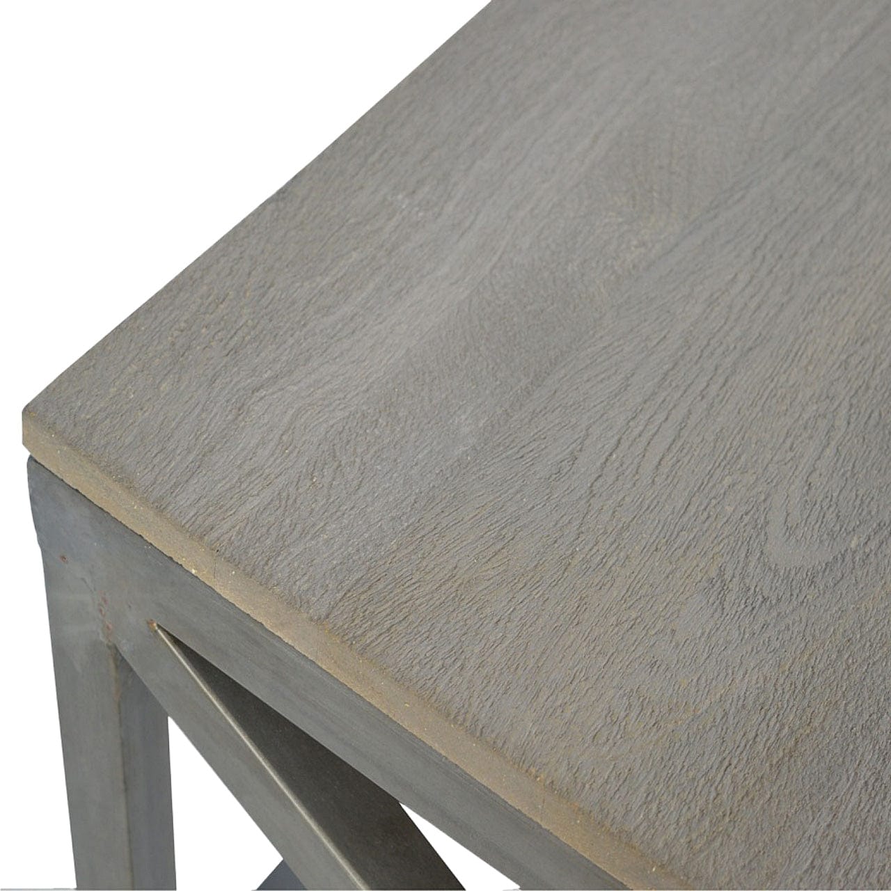 HeartwoodCo Industrial Cross Metal Coffee Table – Mid Century Living Room Accent Table