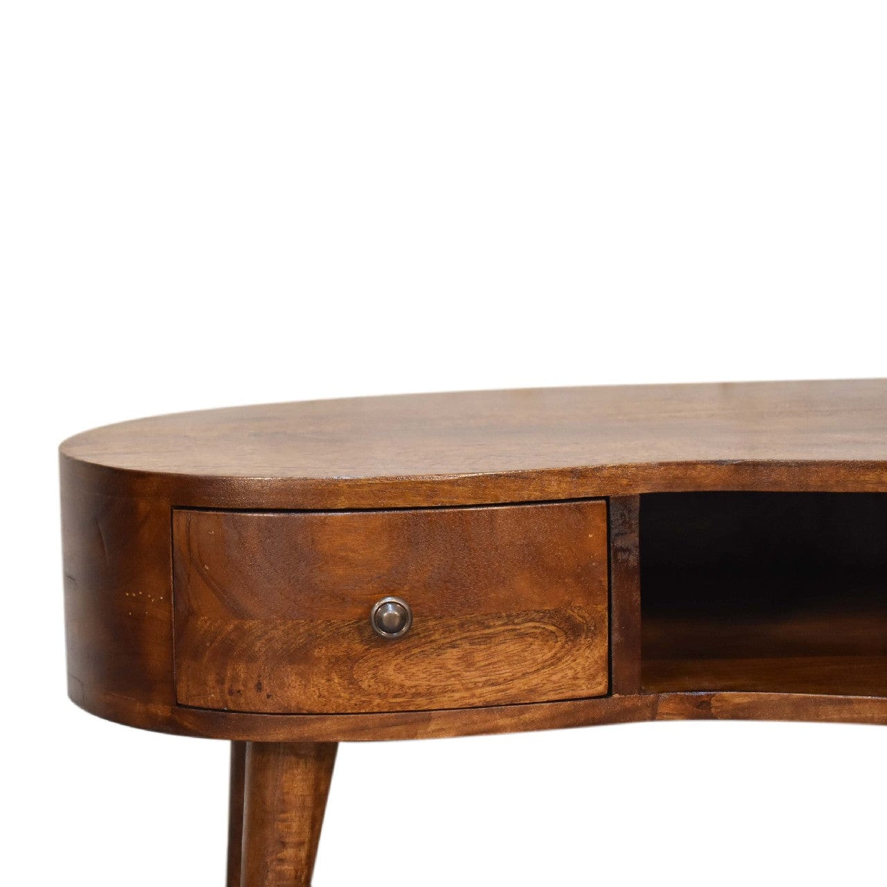 HeartwoodCo Mini Chesnut Wave Coffee Table – Mid Century Living Room Accent Table