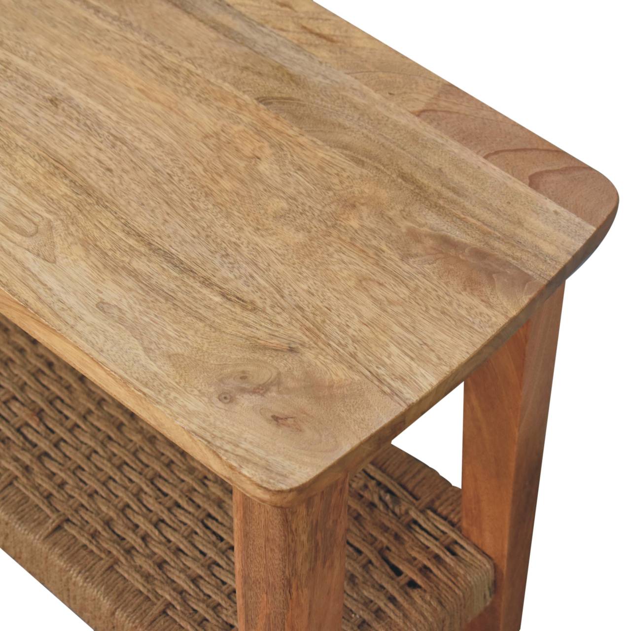 HeartwoodCo Rope Coffee Table – Mid Century Living Room Accent Table