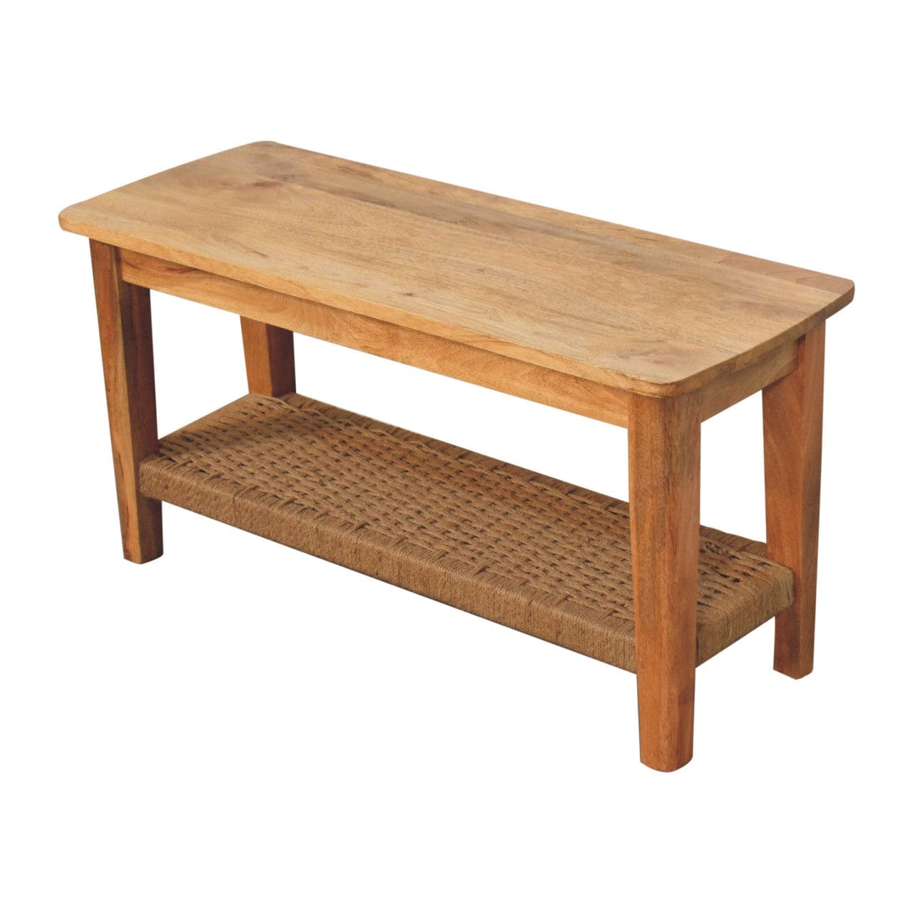 HeartwoodCo Rope Coffee Table – Mid Century Living Room Accent Table