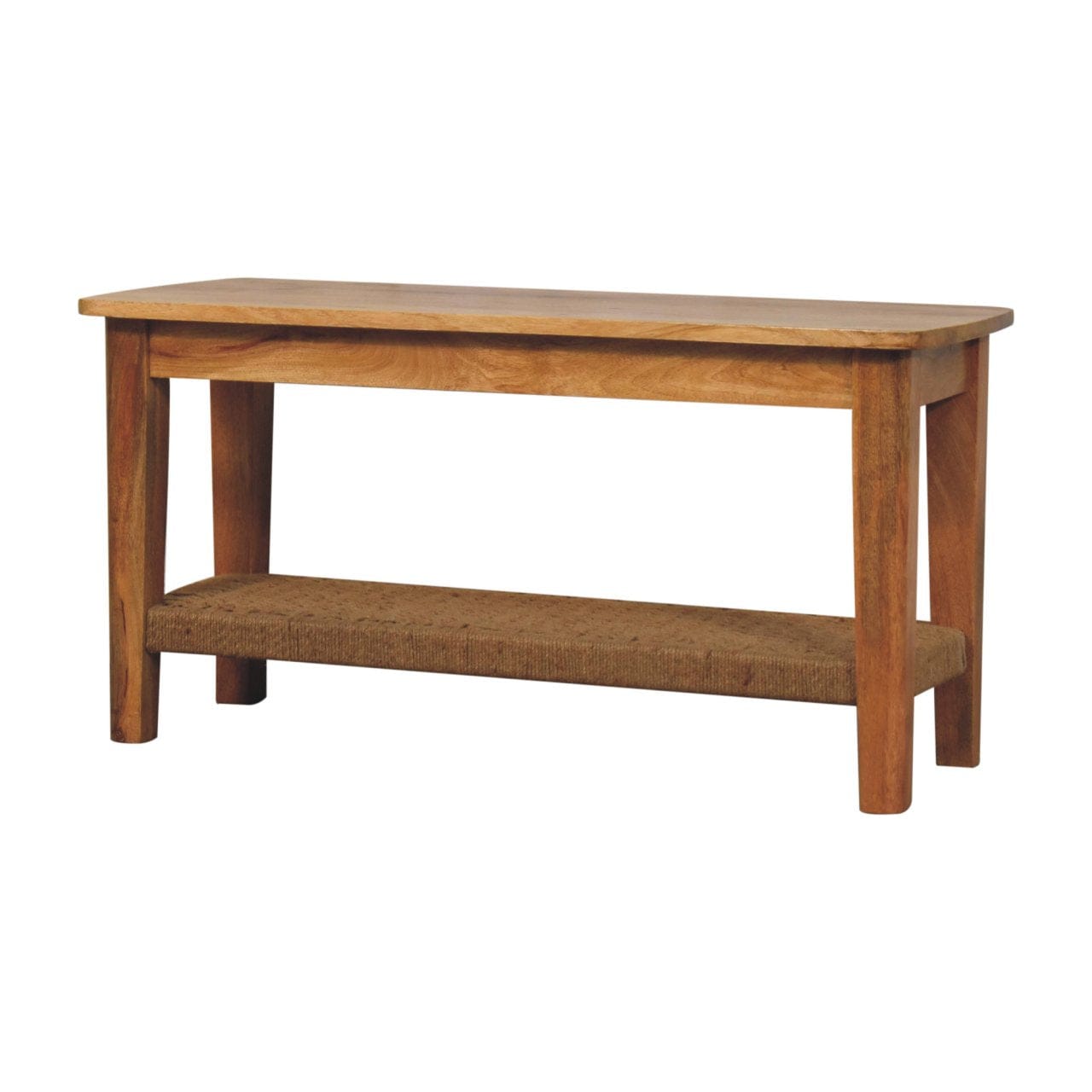 HeartwoodCo Rope Coffee Table – Mid Century Living Room Accent Table