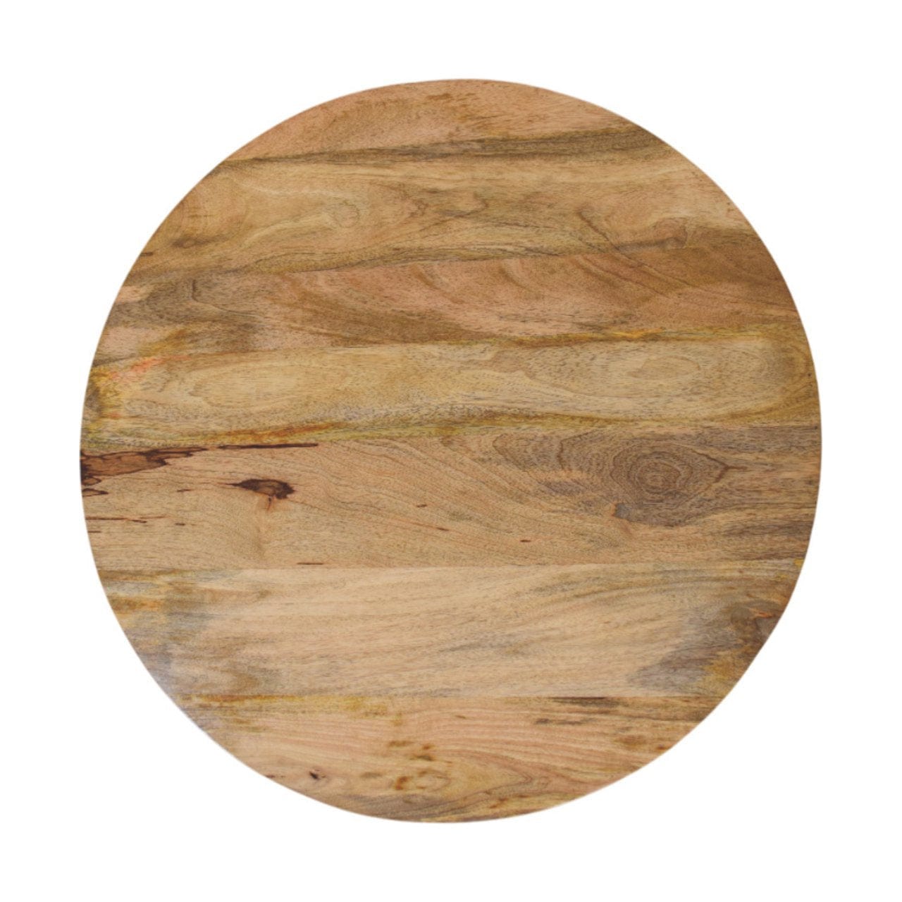 HeartwoodCo Slatted Round Oak Ish Coffee Table – Mid Century Living Room Accent Table