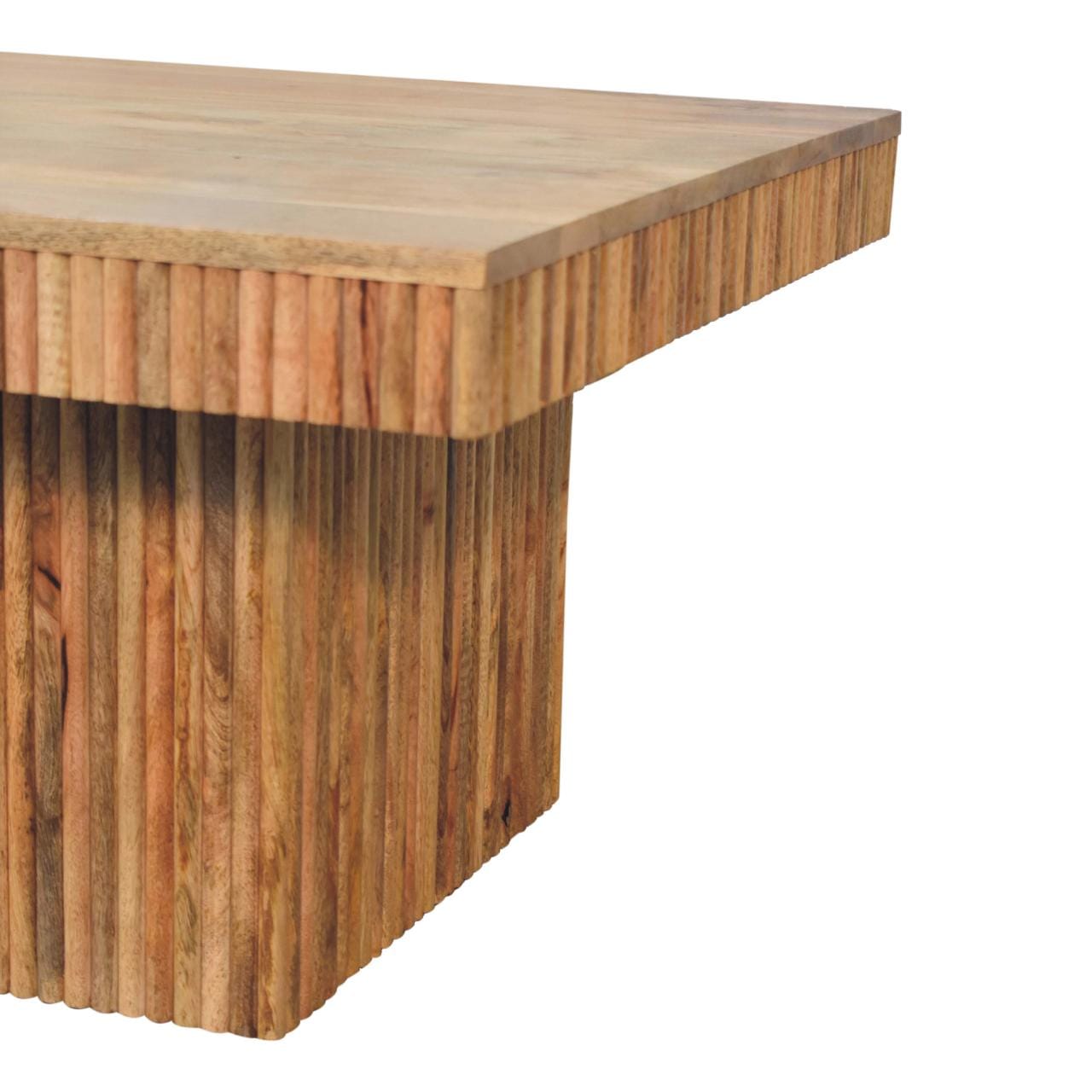 HeartwoodCo Soba Chunky Coffee Table – Mid Century Living Room Accent Table