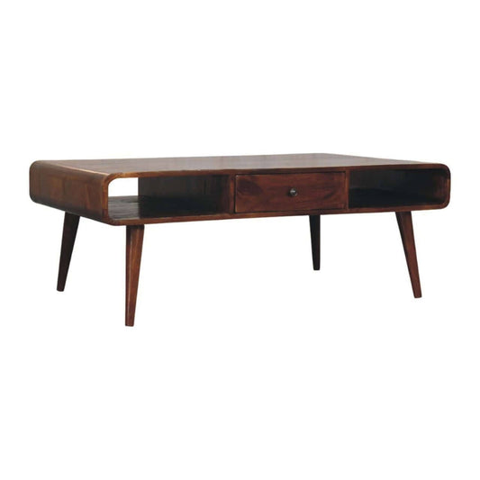 HeartwoodCo Avora 2 nut Coffee Table – Mid Century Living Room Accent Table