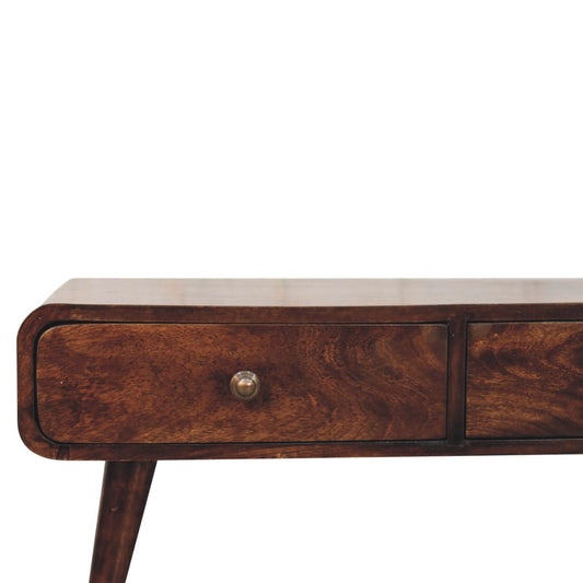 HeartwoodCo California Walnut Sonata Coffee Table – Mid Century Living Room Accent Table