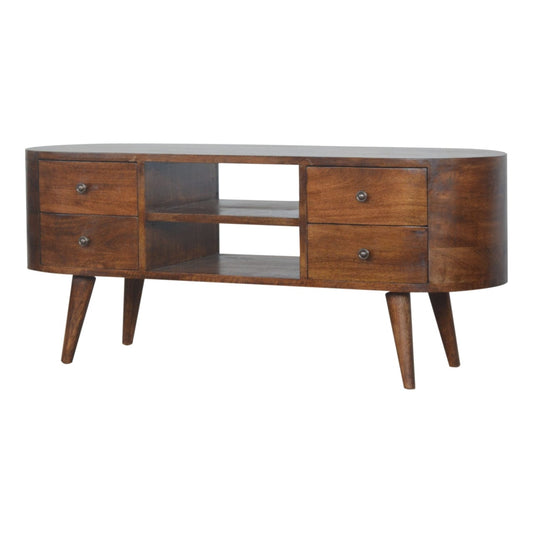 HeartwoodCo Chestnut Rounded Entertainment Drawer – Handcrafted Solid Wood Furniture