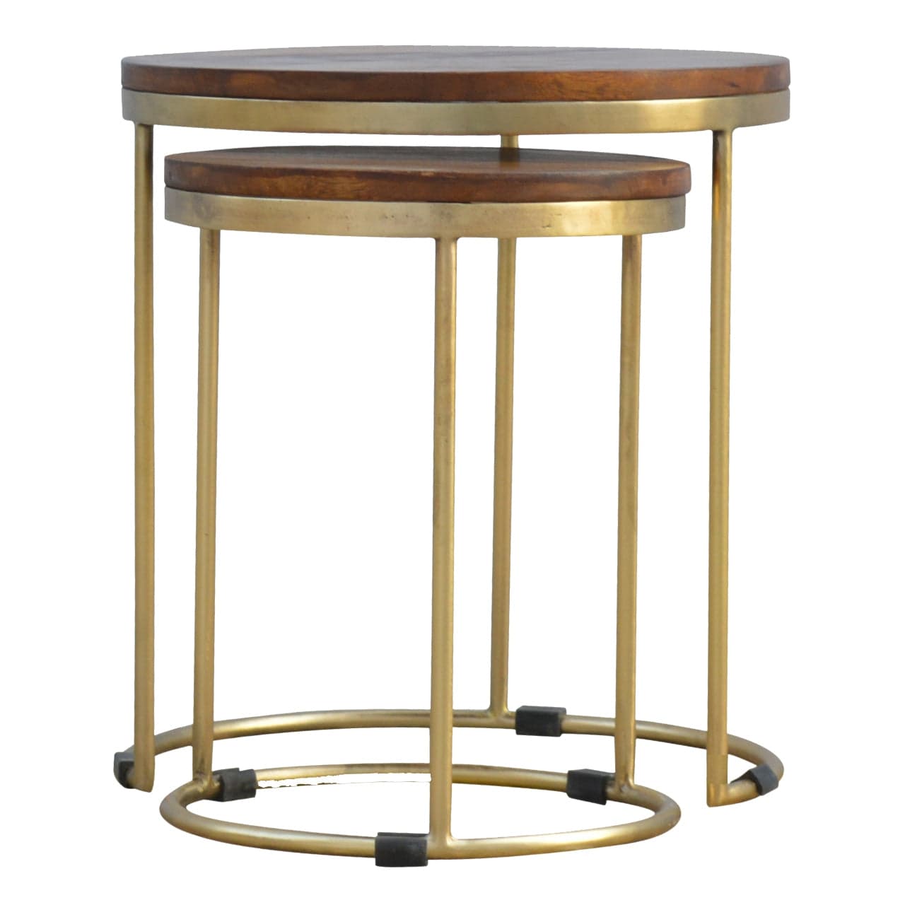 HeartwoodCo Golden Nesting Stool Of 2 Foot Stool – Handcrafted Solid Wood Furniture