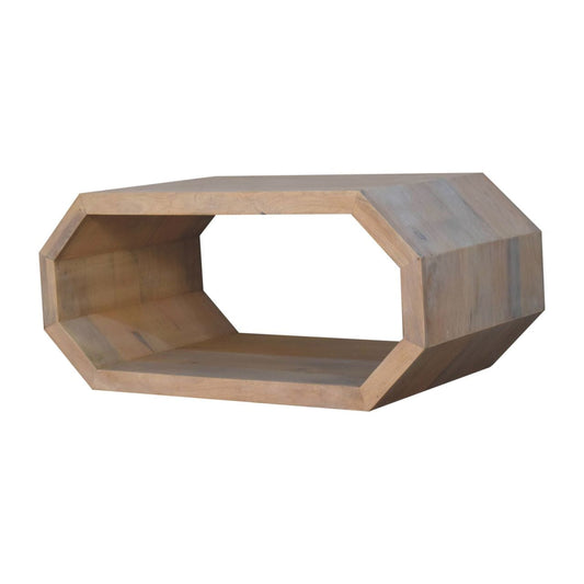 HeartwoodCo Hexagonal Marble Coffee Table – Mid Century Living Room Accent Table
