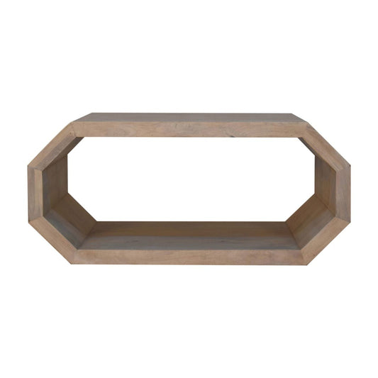 HeartwoodCo Hexagonal Marble Coffee Table – Mid Century Living Room Accent Table