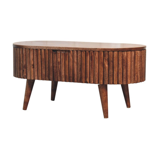 HeartwoodCo Honey Caramel Mokka Coffee Table – Mid Century Living Room Accent Table