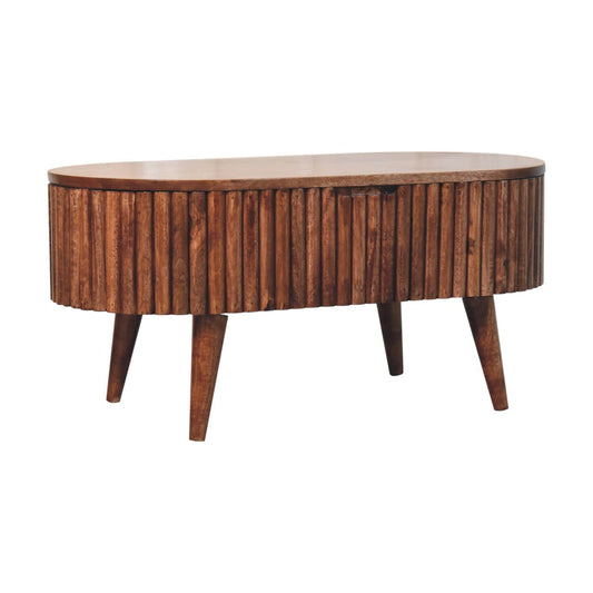 HeartwoodCo Honey Caramel Mokka Coffee Table – Mid Century Living Room Accent Table