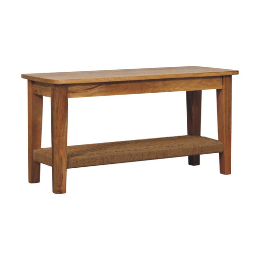 HeartwoodCo Rope Coffee Table – Mid Century Living Room Accent Table