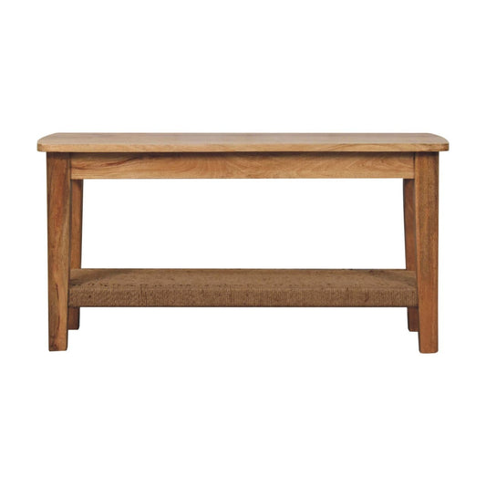 HeartwoodCo Rope Coffee Table – Mid Century Living Room Accent Table