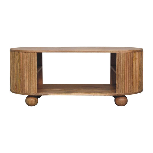 HeartwoodCo Soba Ball Open Coffee Table – Mid Century Living Room Accent Table