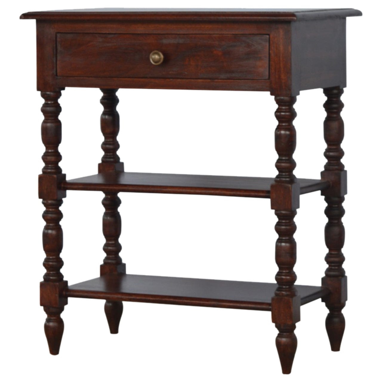 HeartwoodCo Turned Occasional Wooden Table – Handcrafted Solid Wood Furniture